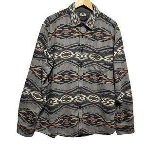 Pendleton Mens Doublesoft Chamois Shirt L Gray Western Tumolo Ridge Southwestern